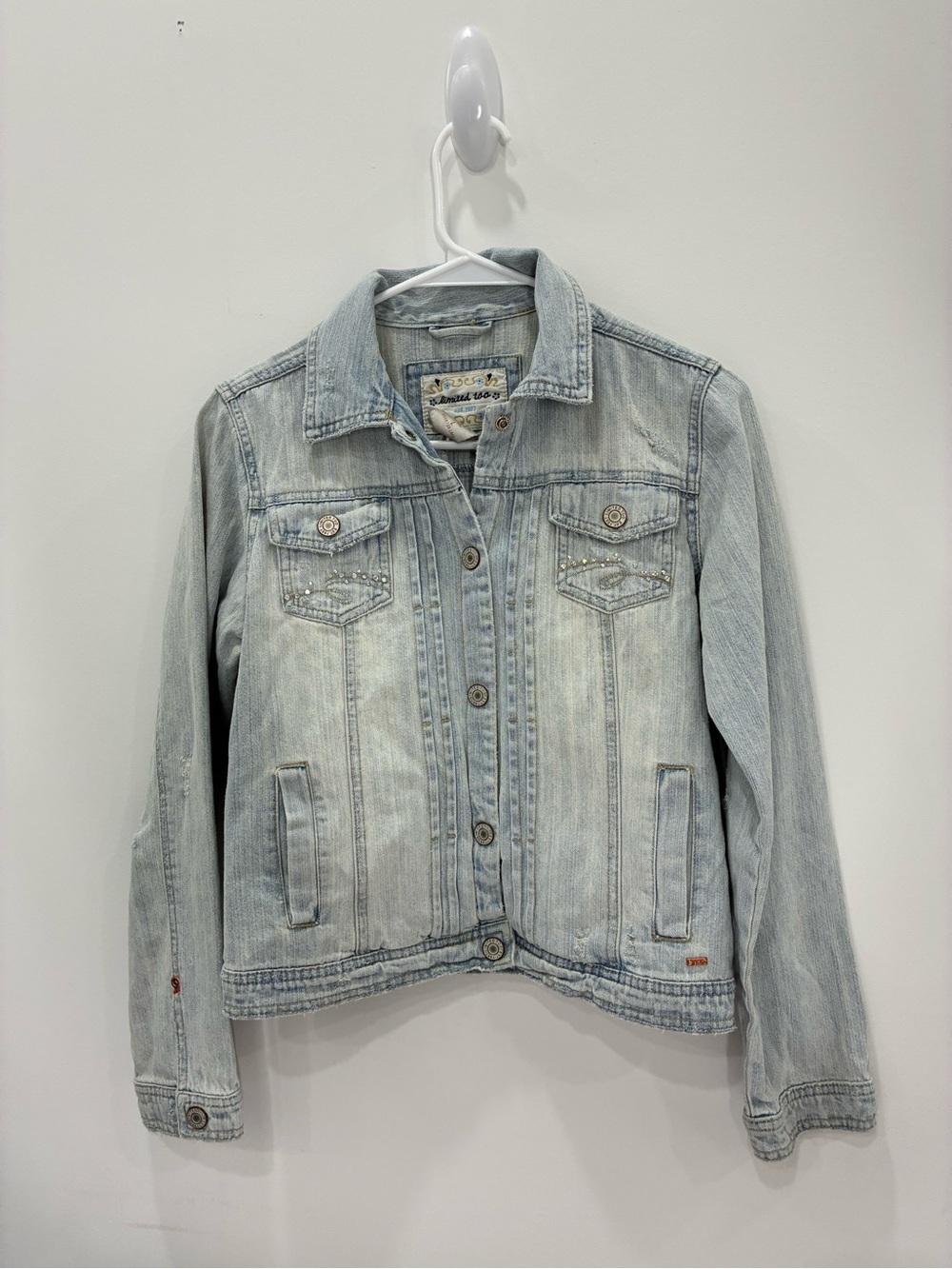 Limited Too Y2K Rhinestone Studded Denim Jacket
